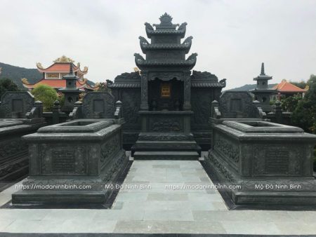 Mẫu Mộ đá xanh rêu đẹp, đơn giản, trang trọng cho khu Lăng Mộ đá Cha Mẹ.