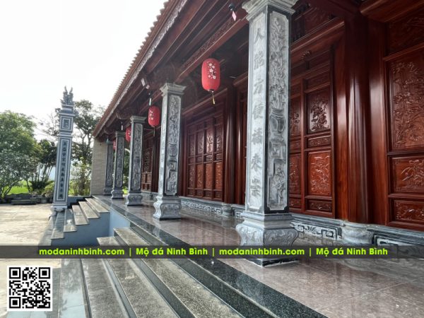Lắp đặt Cột đá Vuông cho Nhà Chùa - Mẫu Cột đá đẹp #cotda