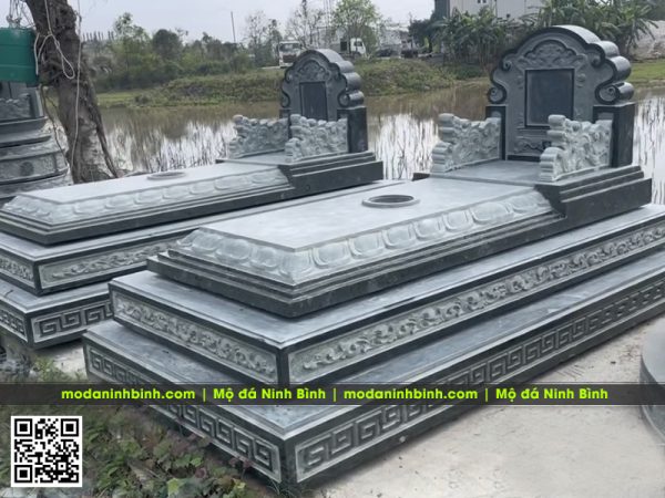Mẫu Mộ đá xanh rêu 3 cấp - Xây Mộ đá Hưng Yên #moda 5 Kich thuoc mo da 107x167cm