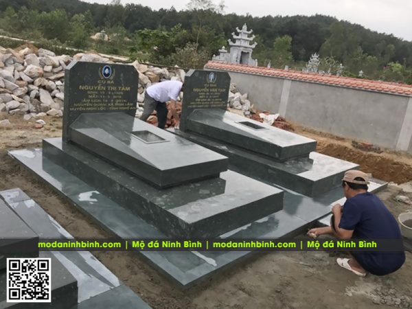 Mẫu Mộ đá chôn 1 lần vĩnh viễn - Mộ đá xanh rêu Ninh Bình #moda