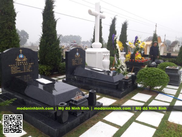 Xây Mộ đá Công giáo đẹp - Mộ đá granite Công giáo tại TP Huế.