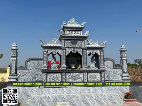 Mẫu Lăng thờ tam quan (3 cung thờ) 2 mái đẹp tại Ninh Bình