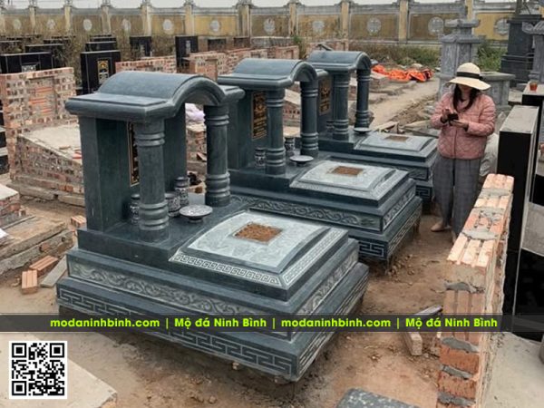 Mẫu Mộ đá 1 mái đá xanh rêu (mộ đá mái vòm) tại Ninh Bình