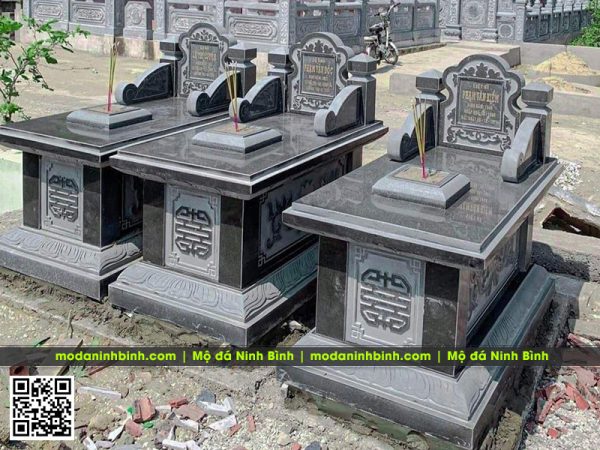 Mẫu Mộ đá đơn - đá granite đen chất lượng cao