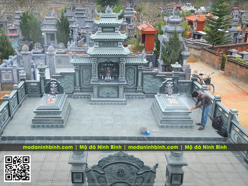 Khu Lăng Mộ đá xanh rêu cho phần mộ của Bố Mẹ, Ông Bà 8 Khuôn viên quy hoạch hai phần mộ của Bố Mẹ
