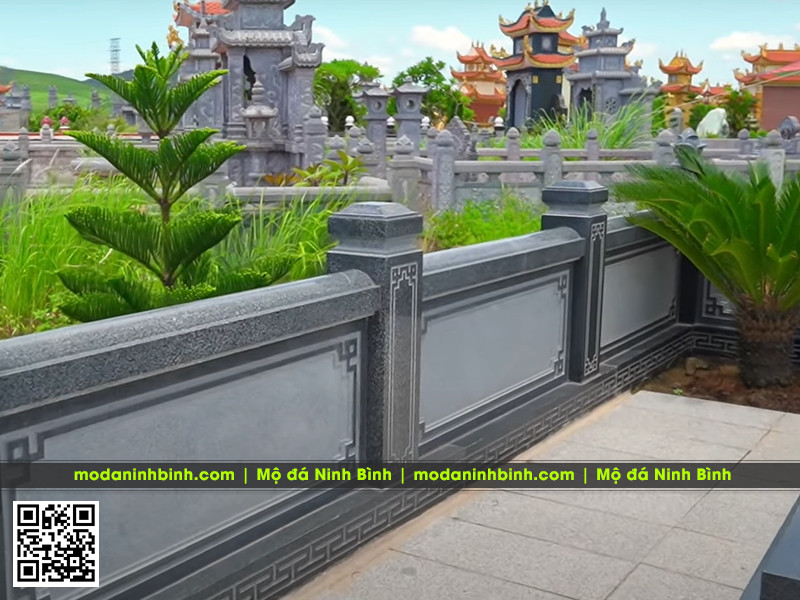 Tư vấn xây Lăng Mộ đá uy tín tại làng nghề đá Ninh Vân, Ninh Bình 7 Mẫu Lan can đá nguyên khối bằng đá granite đen Bình Định