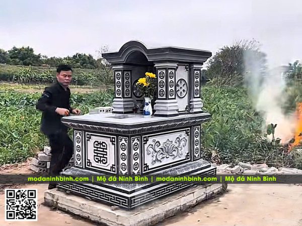 Lưu ý xây mộ, sửa mộ cho người thân bằng Mẫu Mộ đá 1 mái vòm đẹp tại Ninh Bình #moda 7 Mau Mo da 1 mai dien hinh an tuong 1