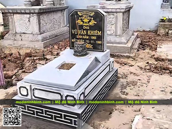 Mẫu Mộ đá xanh tự nhiên đẹp, giá rẻ, lắp đặt ngay khi xây, sửa mộ 4 Mau Mo da dep hien dai tinh te 20256