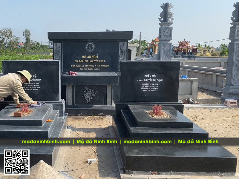 Lưu ý lựa chọn đá granite đen Ấn Độ cao cấp khi xây Lăng Mộ đá cho Bố Mẹ 6 Mẫu Mộ đẹp - rất trang trọng và bề thế