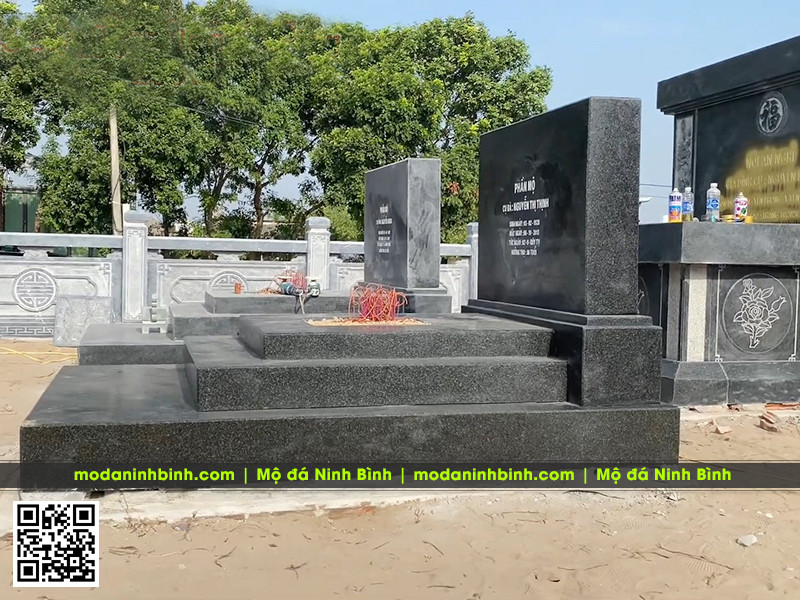 Lưu ý lựa chọn đá granite đen Ấn Độ cao cấp khi xây Lăng Mộ đá cho Bố Mẹ 7 Mẫu Mộ granite 3 cấp vuông đẹp