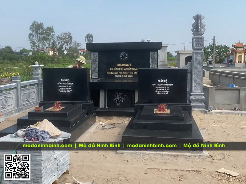 Lưu ý lựa chọn đá granite đen Ấn Độ cao cấp khi xây Lăng Mộ đá cho Bố Mẹ 5 Mẫu mộ đẹp - Mộ đá granite đen Ấn Độ