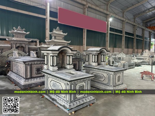 Mộ đá 1 mái vòm đẹp - Mộ đá xanh rêu tại làng đá Ninh Bình