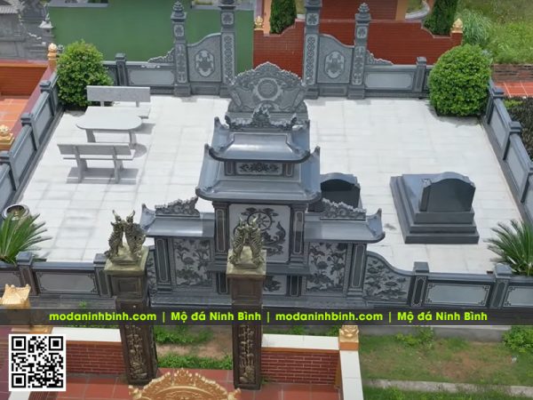 Tư vấn xây Lăng Mộ đá uy tín tại làng nghề đá Ninh Vân, Ninh Bình 5 Phia sau khu Lang mo da granite