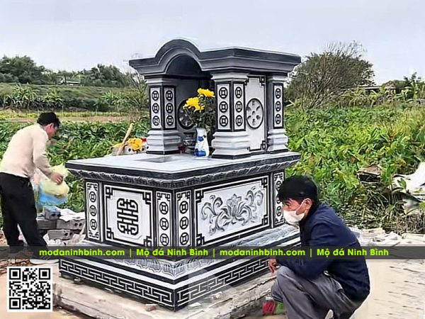 Lưu ý xây mộ, sửa mộ cho người thân bằng Mẫu Mộ đá 1 mái vòm đẹp tại Ninh Bình #moda 5 Xay Mo da 1 mai dep 1