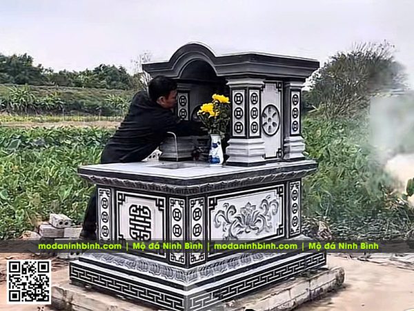 Mẫu Mộ 1 mái đẹp, ấn tượng, giá hợp lý - Mộ đá 1 mái tại Ninh Bình