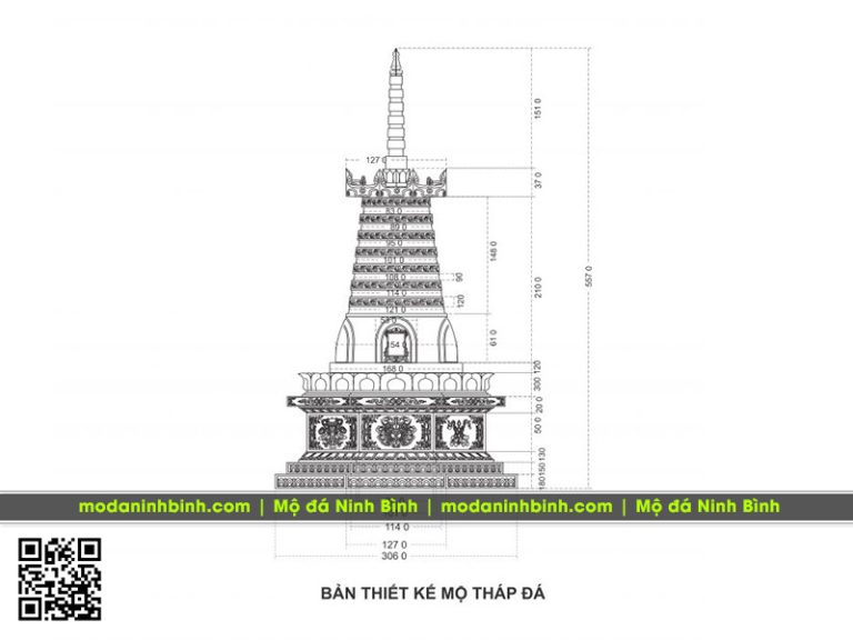 Bản vẽ thiết kế Mộ tháp đá – Bảo tháp đá