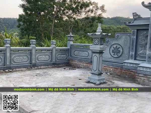 Quy hoạch, thiết kế lăng mộ đá gia đình đẹp, chuẩn phong thủy 10 Chi tiet lan can canh lang tho va den da trang tri