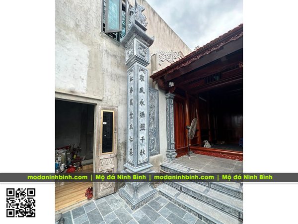 Lưu ý đặt cột đá, chiếu đá, cuốn thư đá, đồ thờ đá cho Nhà thờ họ/tổ, từ đường 4 Cot dong tru da Nha tho