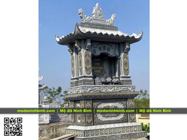 Mẫu Mộ đá 1 mái bằng đá granite xanh Bình Định (mộ 1 mái đẹp) có thể làm Mộ tổ gia tộc, dòng họ 6 Hoa-van-dieu-khac-mo-granite-1-mai-dep.jpg