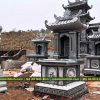 Báo giá Mộ đá xanh rêu 1 mái kích thước 89x147cm tại khu Lăng Mộ đá gia đình nhỏ