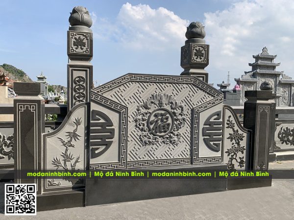 Mẫu Bình phong đá granite đẹp khu lăng mộ đá gia tộc, dòng họ