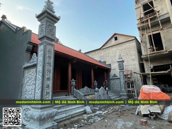 Lưu ý đặt cột đá, chiếu đá, cuốn thư đá, đồ thờ đá cho Nhà thờ họ/tổ, từ đường 9 Mau Cot da dong tru chieu da Nha tho ho