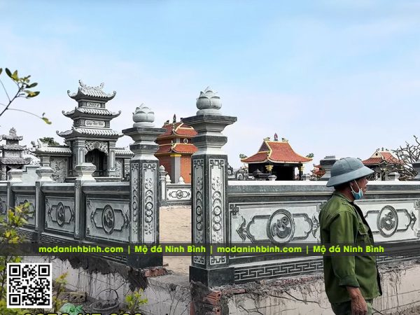 Ý nghĩa Lan can đá hoa văn chữ Tâm đẹp cho khu lăng mộ đá gia đình 5 Mau Lan can bang da Hang rao da