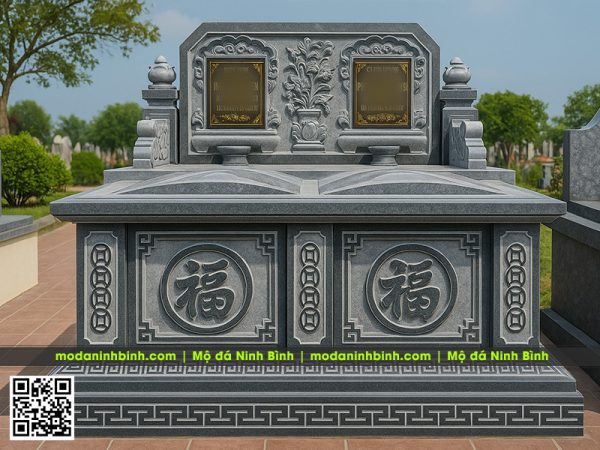 Mẫu Mộ đá đôi đẹp bằng đá granite xanh Bình Định - Báo giá mộ đá đôi năm 2026