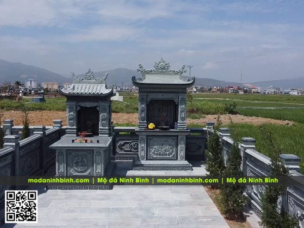 Mẫu Mộ đá 1 mái đá xanh rêu, được lựa chọn nhiều khi xây/sửa mộ năm 2026