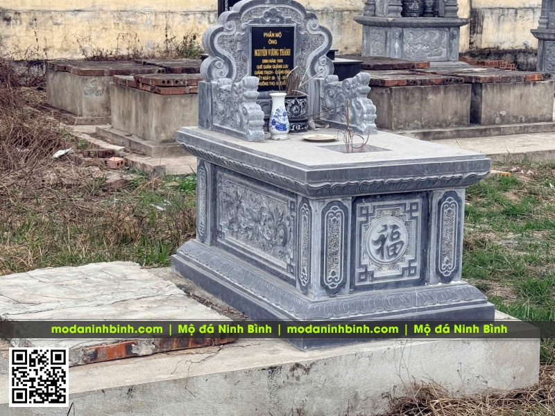 Mẫu Mộ đá đơn (mộ tam sơn, mộ bành) giá rẻ tại Ninh Bình 4 Mộ bành - Mộ tam sơn giá rẻ tại Ninh Bình