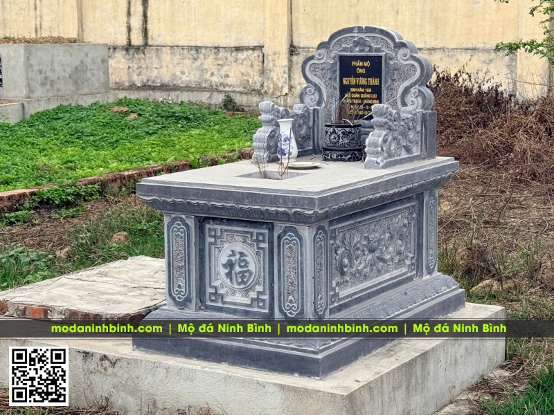 Mẫu Mộ đá đơn (mộ tam sơn, mộ bành) giá rẻ tại Ninh Bình 39 Xay Mo don Mo tam son gia re