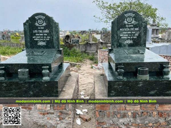 Mộ đá Granite đen Bình Định - Mộ hỏa táng cho Ông Bà - Cha Mẹ
