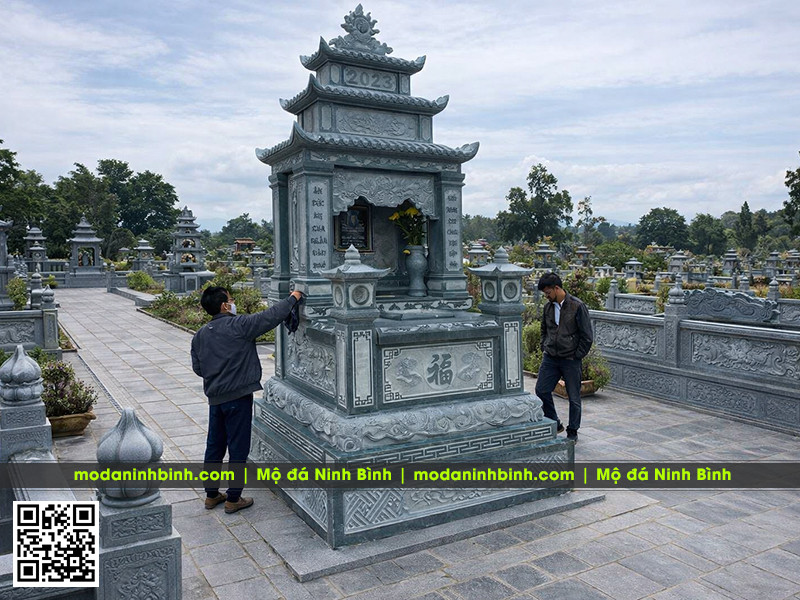 Tư vấn báo giá Mộ đá 3 mái đẹp tại Ninh Bình 31 Tu van bao gia Mo da 3 mai dep