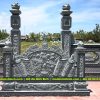 Mẫu Bình phong đá Lăng Mộ đẹp, đá xanh rêu chất lượng