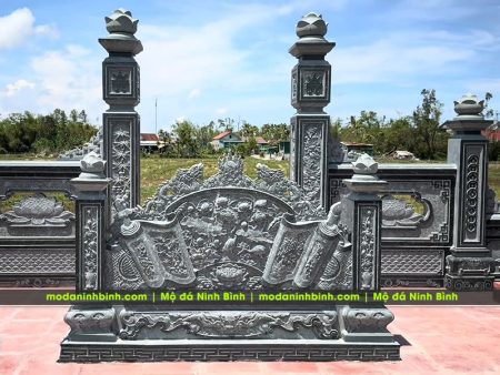 Mẫu Bình phong đá Lăng Mộ đẹp, đá xanh rêu chất lượng