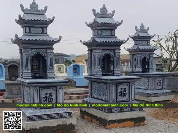 Mẫu Mộ đá 2 mái đá xanh Thanh Hóa giá tốt tại Ninh Bình