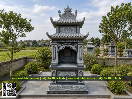 Mẫu Mộ đá 2 mái đẹp, trang trọng, bề thế