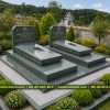 Mộ đá xanh rêu 2 cấp đẹp - Mẫu Mộ đá chôn 1 lần tại Làng đá Ninh Bình