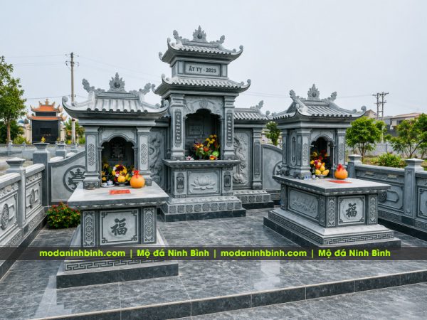 Xây Lăng Mộ Đá Bền Đẹp, Chuẩn Phong Thủy Cho Gia Đình - Mẫu Lăng Mộ Đá 1 Mái