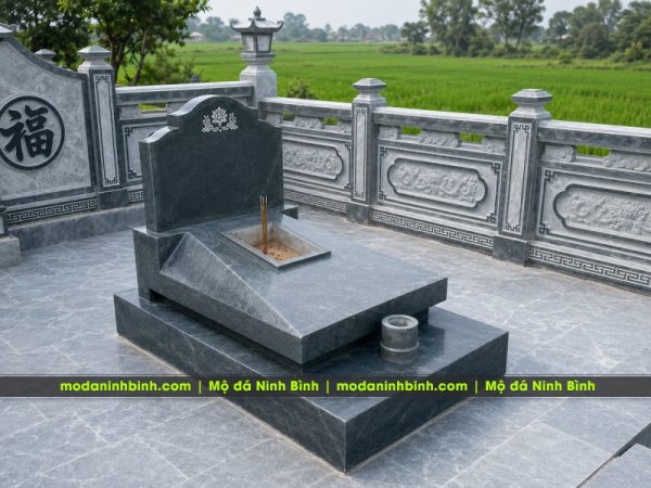 Chia sẻ Kinh Nghiệm Xây Lăng Mộ Đá Gia Đình 100m2 Bền Đẹp, Phong Thủy 8 Mau Mo Da Xanh Reu Dep 81x127cm modaninhbinh