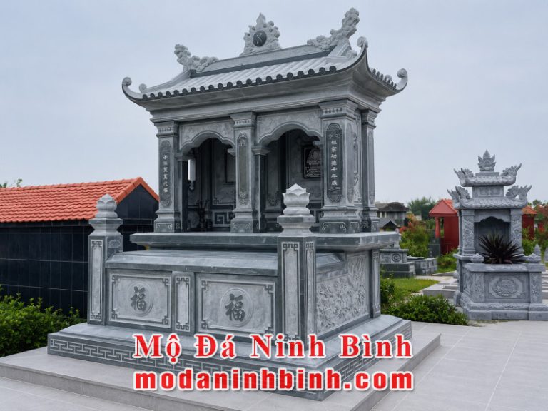 Báo giá xây Mộ đá đôi 1 mái đẹp tại Ninh Bình cuối năm 2026