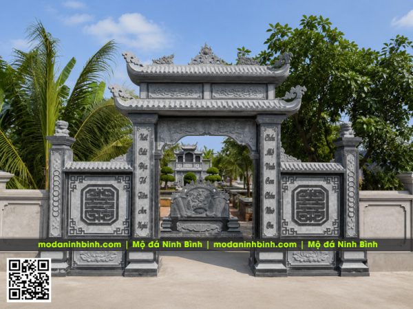 Cổng đá 2 mái đẹp cho Nhà thờ tổ - Từ đường #nhathoho