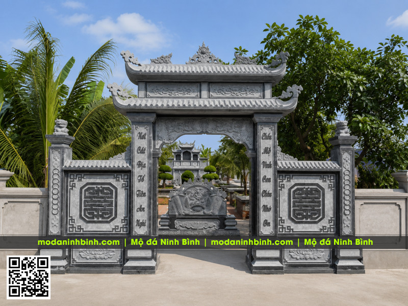 Cổng đá 2 mái đẹp cho Nhà thờ tổ - Từ đường #nhathoho 6 Cong da 2 mai dep cho Nha tho to Tu duong nhathoho