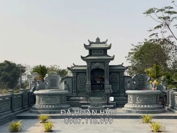 Mộ đá Ninh Bình giới thiệu Mẫu Mộ đá Granite hiện đại, trang trọng 44 Khu-Lang-Mo-da-tron-cho-Ong-Ba-Cha-Me