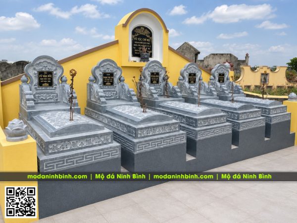 Lắp đặt 5 ngôi Mộ đá đơn (Mộ tam sơn) cho gia đình tại Hưng Yên