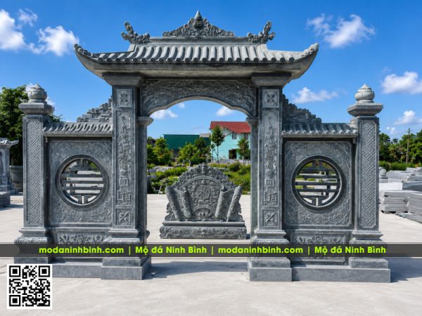 Mẫu Cổng đá có mái hay cổng đá không mái cho khu Lăng Mộ đá khi xây dựng