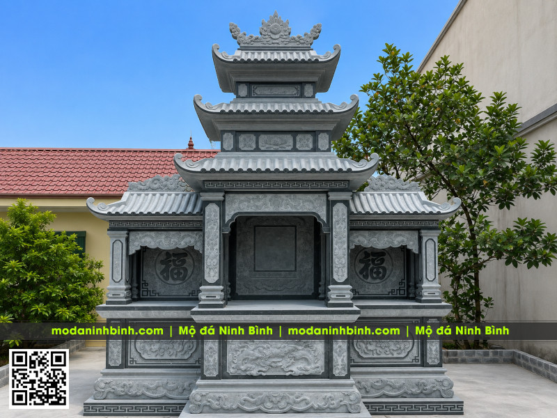 Mẫu Lăng thờ tam quan tại khu Lăng Mộ tổ dòng họ 130 Mau Lang tho tam quan tai khu Lang Mo to dong ho