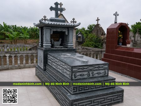 Mẫu Mộ Công giáo 3 cấp nguyên khối 1 mái
