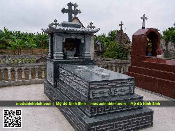 Mẫu Mộ Công giáo 3 cấp nguyên khối 1 mái