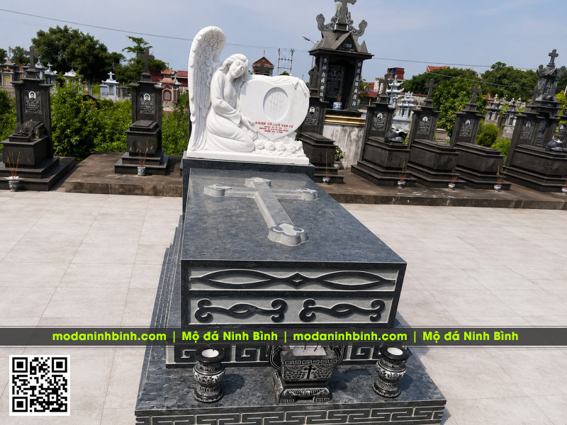 Mẫu Mộ Công giáo đá xanh Thanh Hóa - Mộ Công giáo đẹp 71 Mau Mo Cong giao da xanh Thanh Hoa Mo Cong giao dep